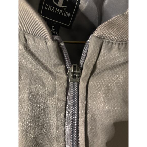 Champion Grey/Red Windbreaker Jacket L Gray/Red Activewear Athleisure Casual - Picture 11 of 12